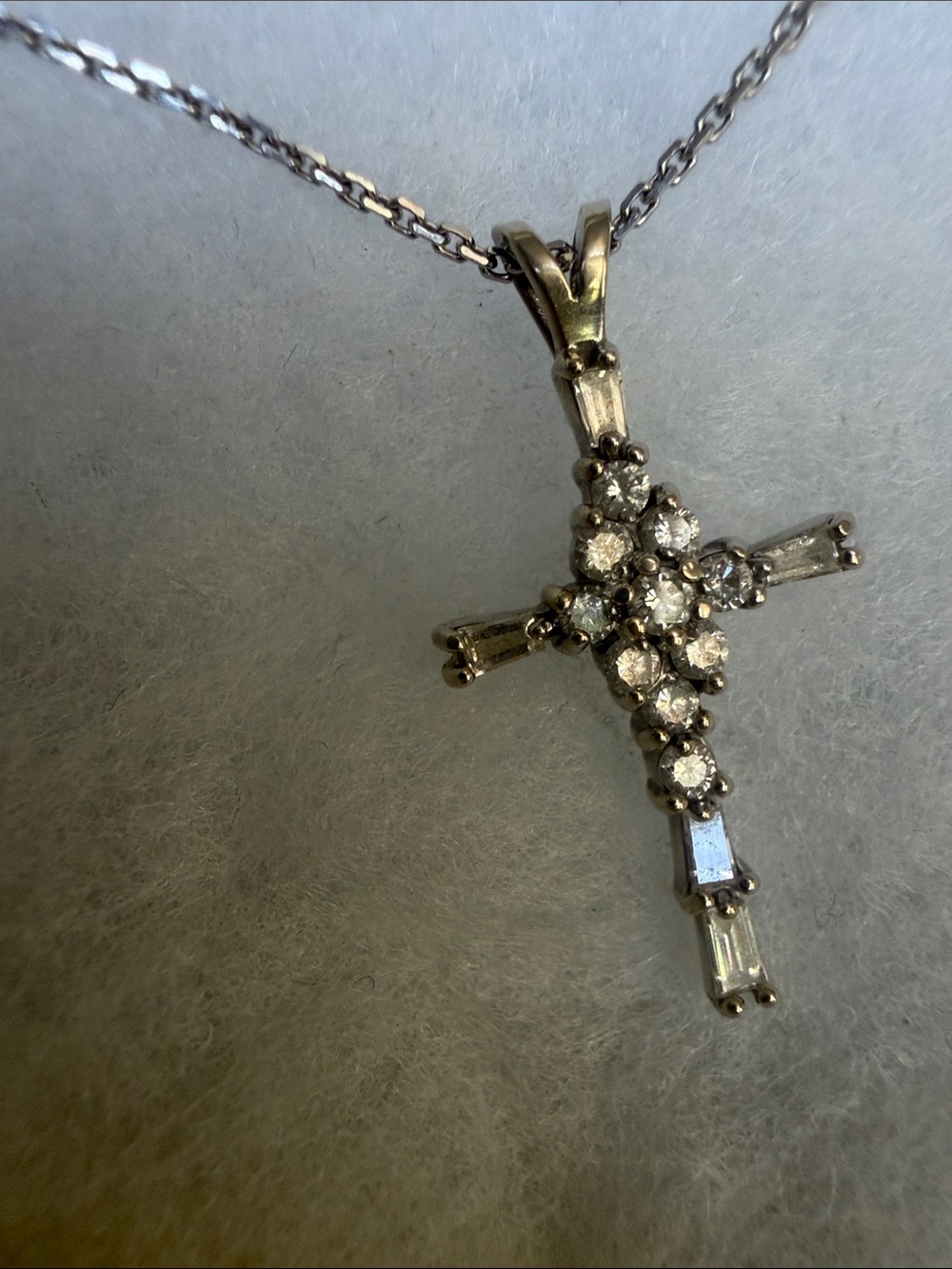 Elegant Genuine Diamond Cross Pendant and 14K Gold Necklace - Women's Jewelry